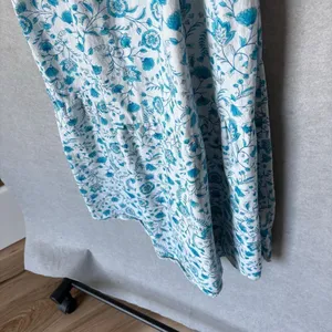 Draper James Ladies Ruffle Sleeve Cotton Dress Size Small Blue Paisely Cottage thumbnail 6