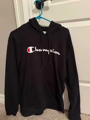 Champion black hoodie unisex size large thumbnail 1