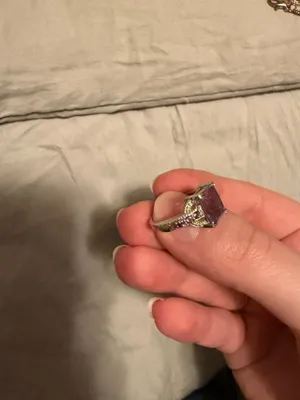 Sterling sliver purple jem ring Silver Size 7 thumbnail 3
