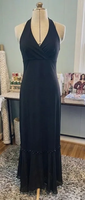 Vintage City Triangles Black Halter Dress thumbnail 1