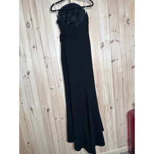 NWT Lulus Laney Black Strapless Corset Maxi Dress Bridesmaid Gala Banquet Sz XS thumbnail 6