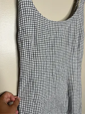 Abercrombie & Fitch 90s Gingham Print Linen Blend Mini Dress thumbnail 4