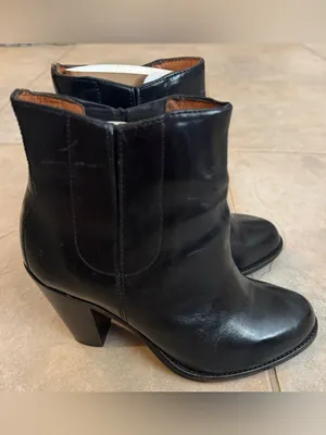 Frye Jenny Jet Black Leather Chelsea Ankle Boots Women’s Size 7 thumbnail 6