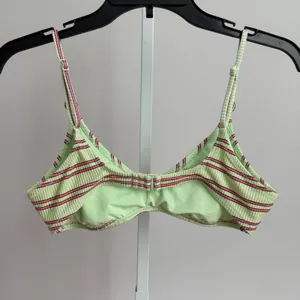 Women's Aerie Striped Bikini Top‎ Size M Green thumbnail 3