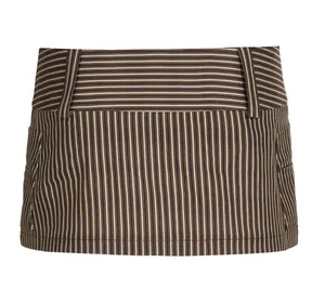 Striped mini skirt Brown thumbnail 3