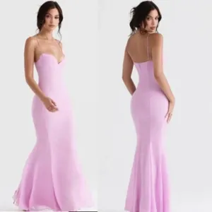 HOUSE OF CB Loren Georgette Mermaid Gown in Pink Size Medium thumbnail 16