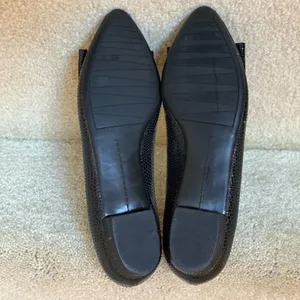 Vaneli Pointed Toe Flats Black Snakeskin‎ Bow Classic Professional Womens 8.5 thumbnail 8