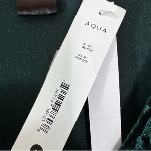 AQUA Velvet Faux Wrap Mini Dress Green Size S NWT thumbnail 6