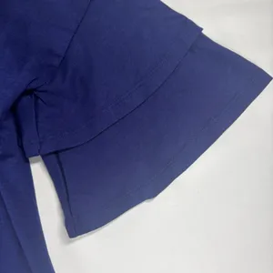Yesfashion Navy Blue V-Neck Top Double‎ Layer Ruffle Short Sleeve Blouse Medium thumbnail 5