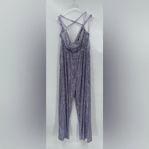 Anthropologie Ranna Gill lavender Sequin Jumpsuit‎ size medium NWT thumbnail 2