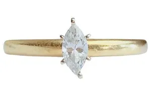14K 14KT Marquise Cut Diamonique Cubic Zirconia Yellow Gold Ring Sz 8.75 thumbnail 1