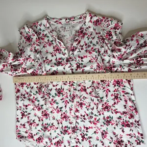 J Crew Floral‎ Printed Ruffle Top Small Multicolor Button Up Preppy Romantic thumbnail 10