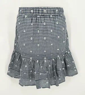 MADEWELL Embroidered Tiered Pull-on Mini Skirt Gingham Check Women’s S thumbnail 1