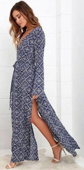 Lulus Mandala Daydream Printed Maxi Dress Sz L thumbnail 2
