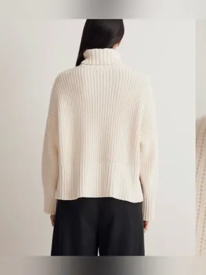 Madewell Turtleneck Sweater Knit - Cream, Medium thumbnail 2