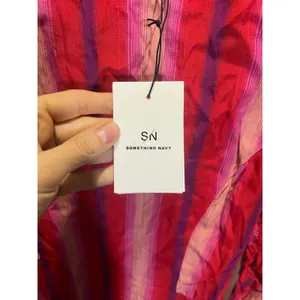 Something Navy Mini Dress Womens M Red Pink Striped Puff Sleeve‎ Crew Neck Party thumbnail 4