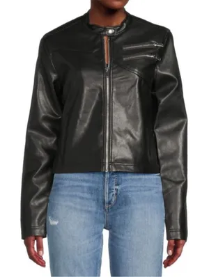 NWT Stoosh leather‎ moto jacket black size XL thumbnail 1
