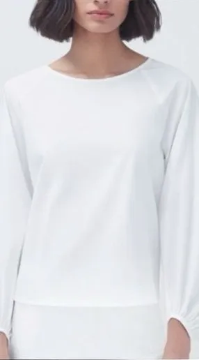 Cuyana Organic Cotton Poplin Open Back‎ Blouse White Size S thumbnail 1