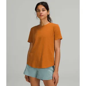 Lululemon Love Crew T-Shirt Heathered Brown Women's S Pima Cotton Short Sleeve thumbnail 5