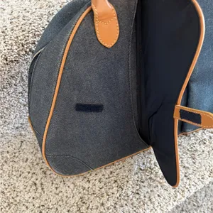 Christian Dior Vintage Denim Saddle Bowler Bag, dark wash, large size thumbnail 8
