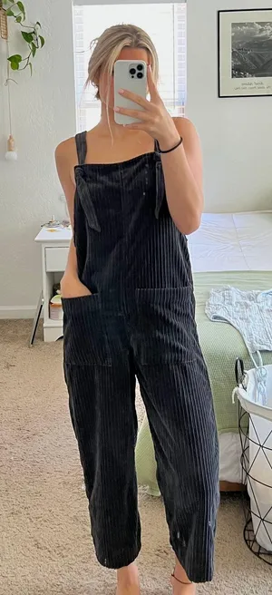 Pull & Bear Ribbed Corduroy Jumpsuit thumbnail 1