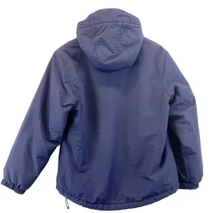 Lands' End Womens M Windbreaker Fleece Lined Jacket Full‎ Zip Hooded Purple thumbnail 2