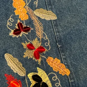 TANTRUMS Denim Embroidered Jacket 100% Cotton Size XXL. thumbnail 7