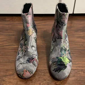 Rag & Bone Drea Velvet Floral Print Ankle Booties Boho Chic Glam Artsy Luxury thumbnail 3