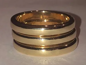 Size 7 Jasmine Lane Gold Tone Ring Triple Stack Set thumbnail 1