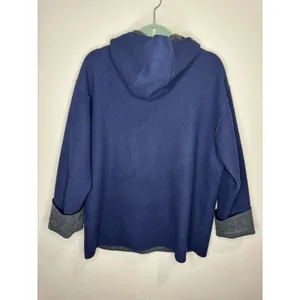 Lauren Ralph Lauren VTG Navy Wool Blend Hooded Jacket Gold Toggle Sz LP thumbnail 3