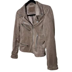 Blank NYC Faux Suede Moto Jacket - Sand Stone XS thumbnail 2