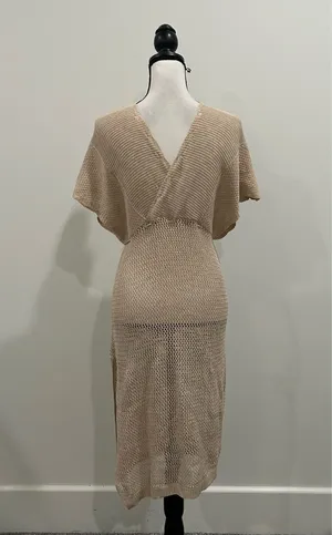 Beach Cover Up Dress Tan Size L thumbnail 4