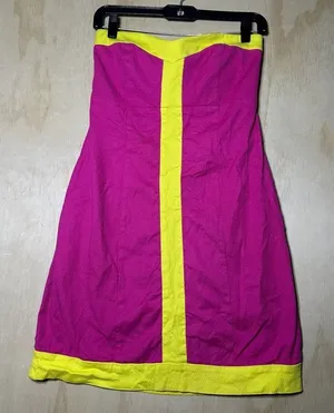 Britt Ryan Strapless Dress Pink And‎ Yellow Size 6 Colorful thumbnail 1