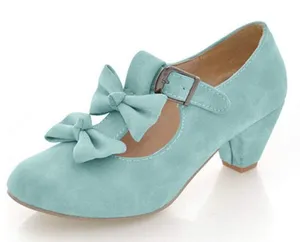 Women’s Shoes Bows Round Toe Mary Jane Low Heel Size 39 (8-8.5 US) NEW thumbnail 1