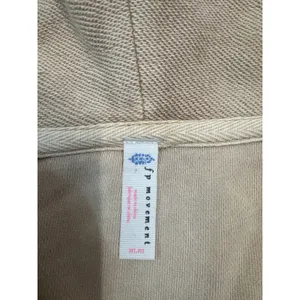 Free People Tikmo Hoodie Tan Acid Wash V-Neck Boxy Pullover Size Medium thumbnail 3