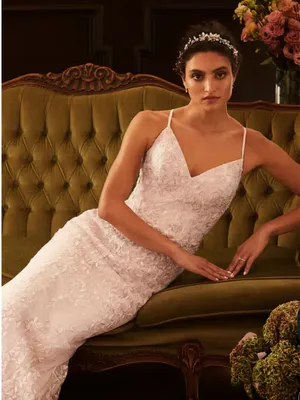 Stunning Melissa Sweet Petal Cashmere Embroidered Wedding Gown thumbnail 1