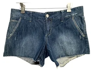 Vtg Y2K American Eagle Cut Off Jean Shorts Womens 8 Blue Denim Distressed Frayed thumbnail 1