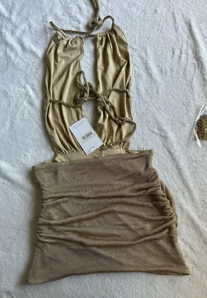 Outcast Clothing Cori Mini Dress Gold thumbnail 6