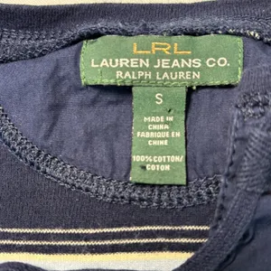 Vintage LRL Lauren Jeans Co Ralph Lauren Striped Lace Up 3/4 Sleeve Top Women S‎ thumbnail 7