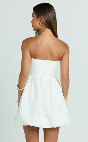 New Showpo Shaima Mini Dress Strapless Bubble Hem Dress Size Large MSRP $99 thumbnail 7