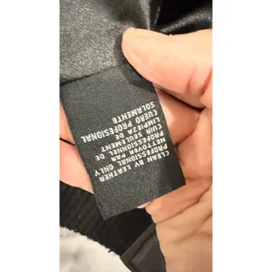 Vintage Bebe Women Jacket XS Black Leather Moto Fabric Sleeves Y2K thumbnail 6