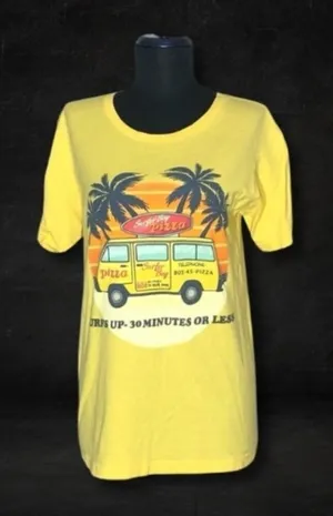 Stranger Things T-shirt Surfer Boy Pizza horror retro graphics 80s pop grunge M thumbnail 1