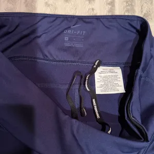 Nike Dri-FIT Womens Navy Blue Running Leggings Cropped Mesh Panels Size M thumbnail 4