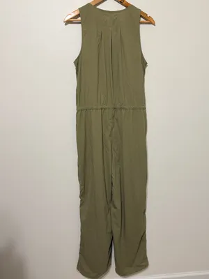 Athleta Adventure Utility Zip-Front Jumpsuit Size Medium Green thumbnail 6