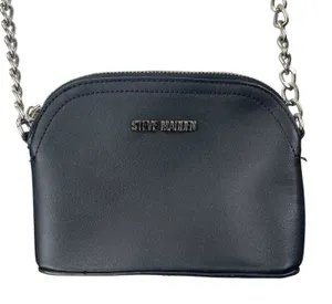 Steve Madden Bmaggie Black Faux Leather Dome Chain Crossbody Hand Shoulder Bag thumbnail 1