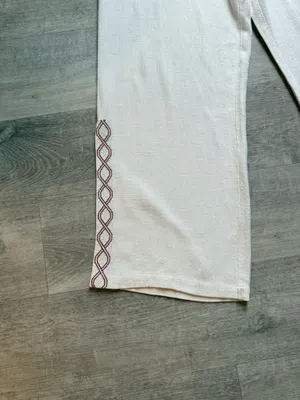 Soft Surroundings Mirage Embroidered Legs Wide Leg High Rise Pull On Pants Sz L thumbnail 6
