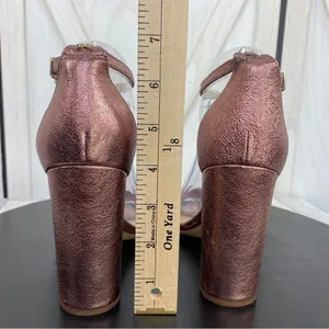 Sam Edelman Yaro Metallic Block Heel Ankle Strap Sandals Copper Pink 7‎ thumbnail 12