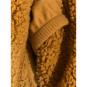 Athleta Womens XS Tugga Sherpa Hoodie Cattail Rust Drawstring Tie Rib Pullover ( thumbnail 7