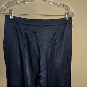 Petal & Pup NWT‎ Joyce Satin Navy Blue Wide-Leg Pleated Flowy Pants thumbnail 9