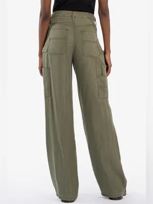 Kut From The Kloth Sienna High RIise Wide Leg‎ - Olive Green 2 thumbnail 3